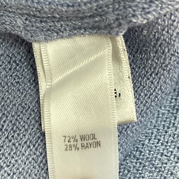 St. John Collection Sweater Dress Size 8 Light Blue White Sleeveless Wool Blend - Picture 9 of 10